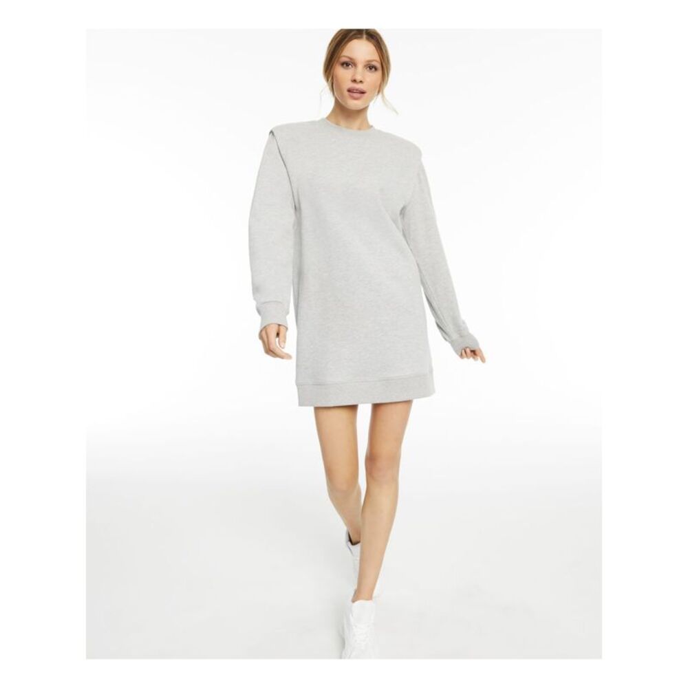 INC Womens Gray Long Sleeve Crew Neck Short Body Con Dress L - Picture 1 of 1